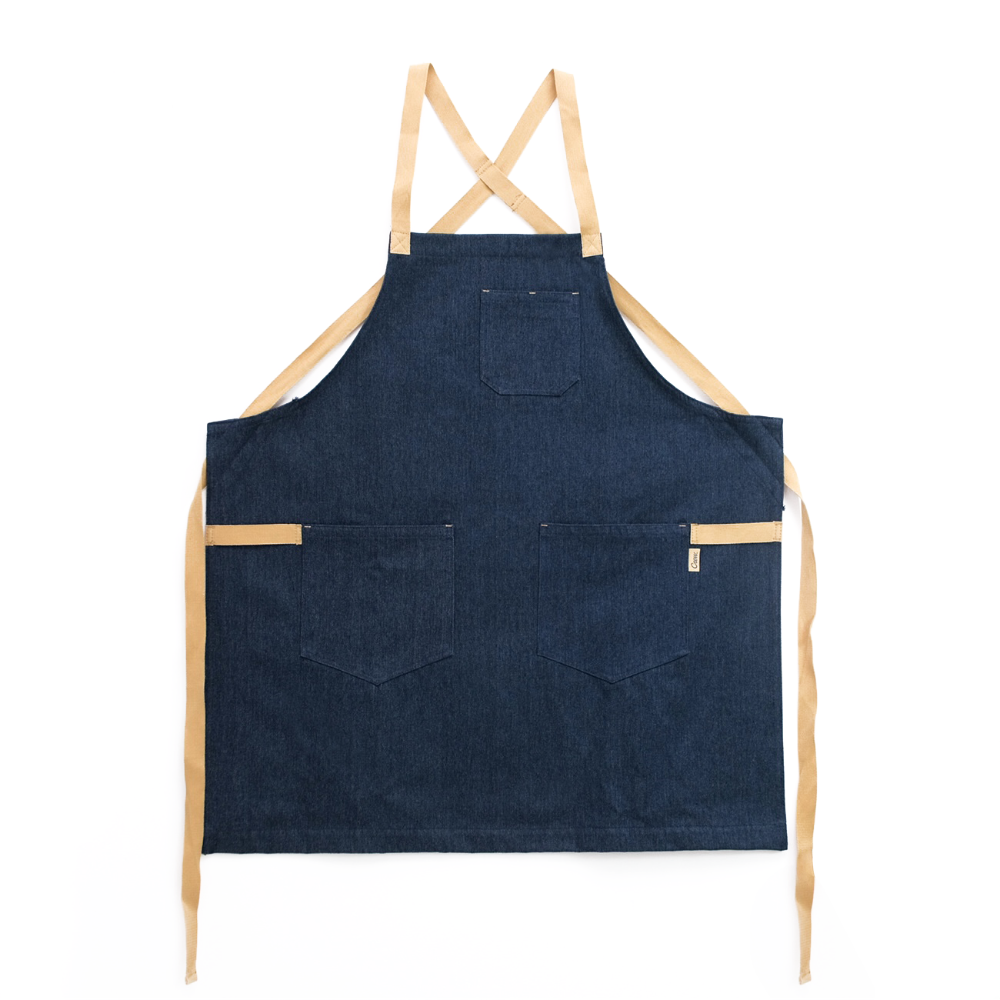 Cotton/poly blend, Cross-back apron design for craft bartenders