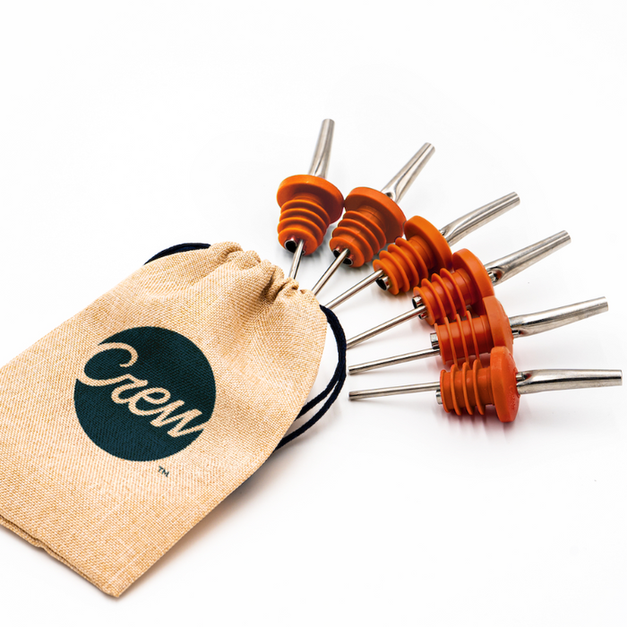 Burnt Orange liquor bottle pourers | Crew Barware