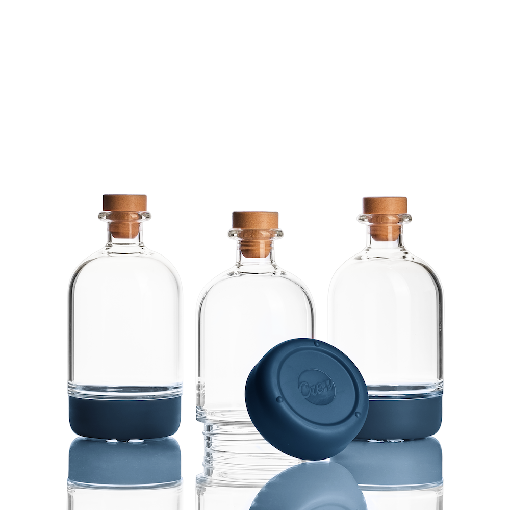 Crew Blue Chubby Bottle 3-Pack | Crew Barware Simple Syrup Bottle