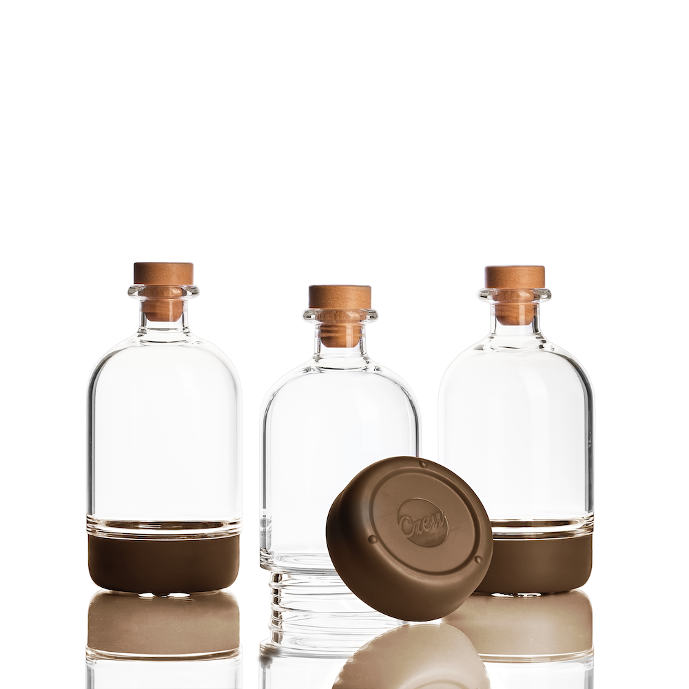 Mocha Chubby Bottle 3-Pack | Crew Barware Simple Syrup Bottle