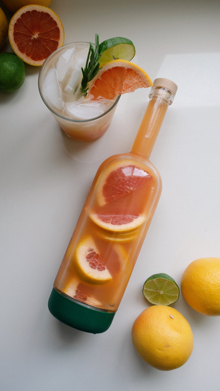 Crew Bottle infused with grapefruit mojito mocktail