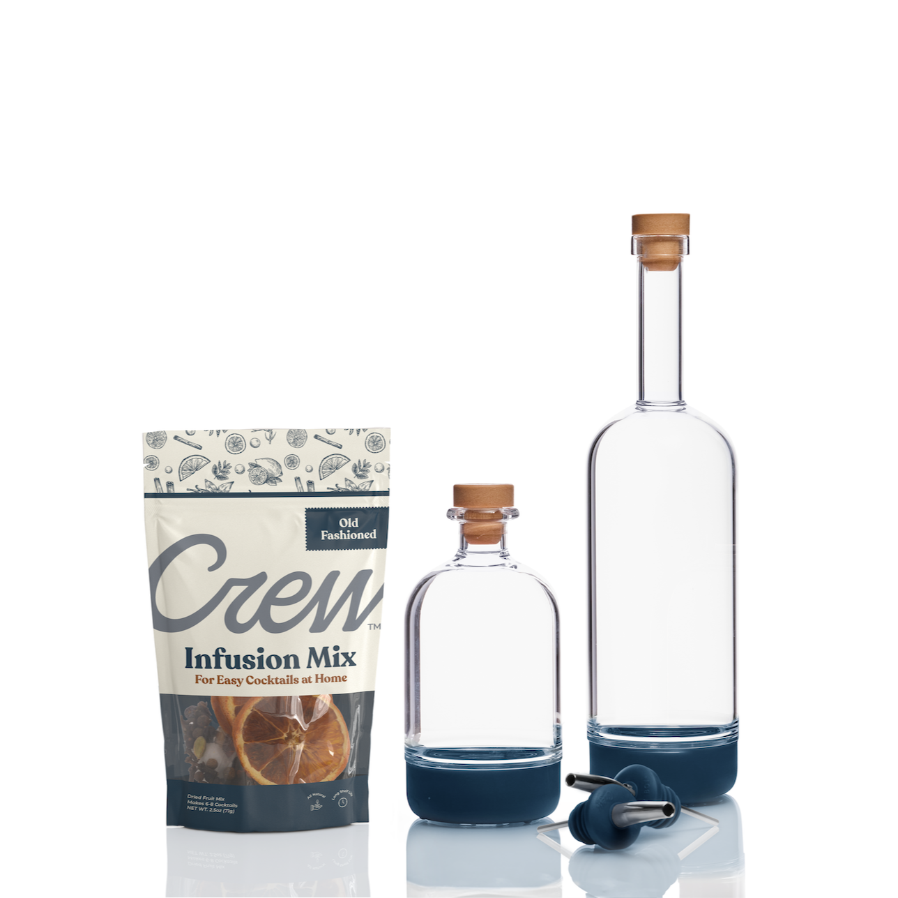Old Fashioned cocktail kit in blue | Crew® Barware
