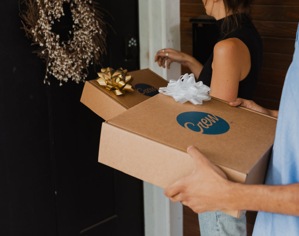 Gift with holiday bow on package for home mixologist or craft bartenders