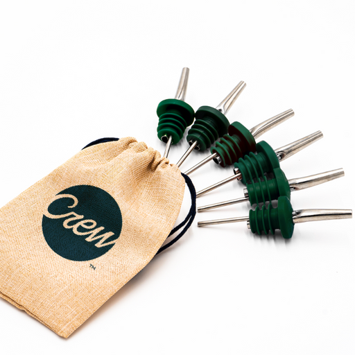 6 pack Basil liquor bottle pourers | Crew Barware