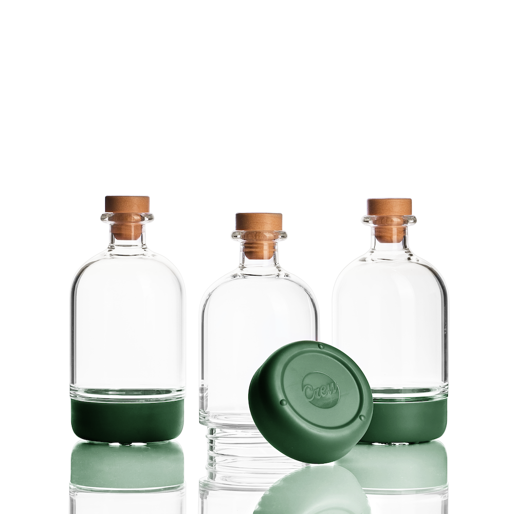 Basil Chubby Bottle 3-Pack | Crew Barware Simple Syrup Bottle