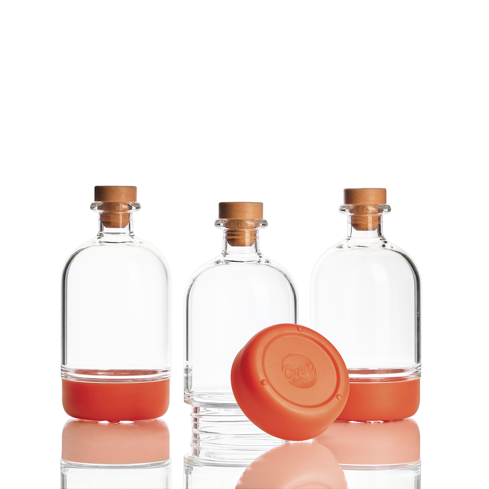 Burnt Orange Chubby Bottle 3-Pack | Crew Barware Simple Syrup Bottle