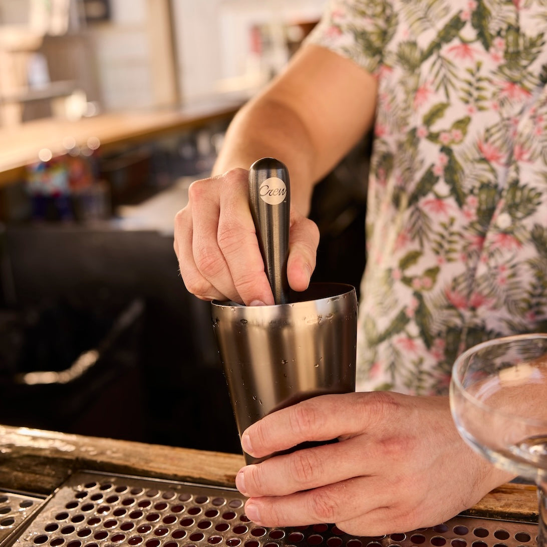 Pestello Muddler Per Cocktail In Acciaio Inox E Nylon | Testa A Martello Concava | Bar Tool Per Mojito