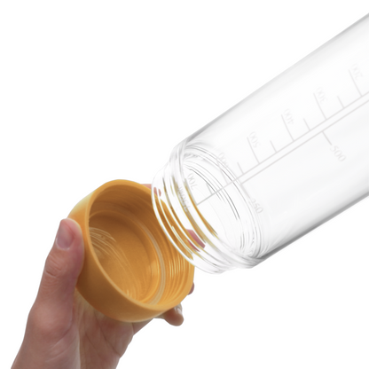 Glass bottle with removable base in Marigold color