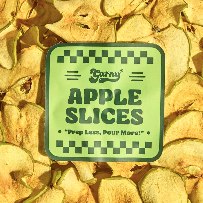 Dehydrated apple slices in bulk for cocktail garnish station