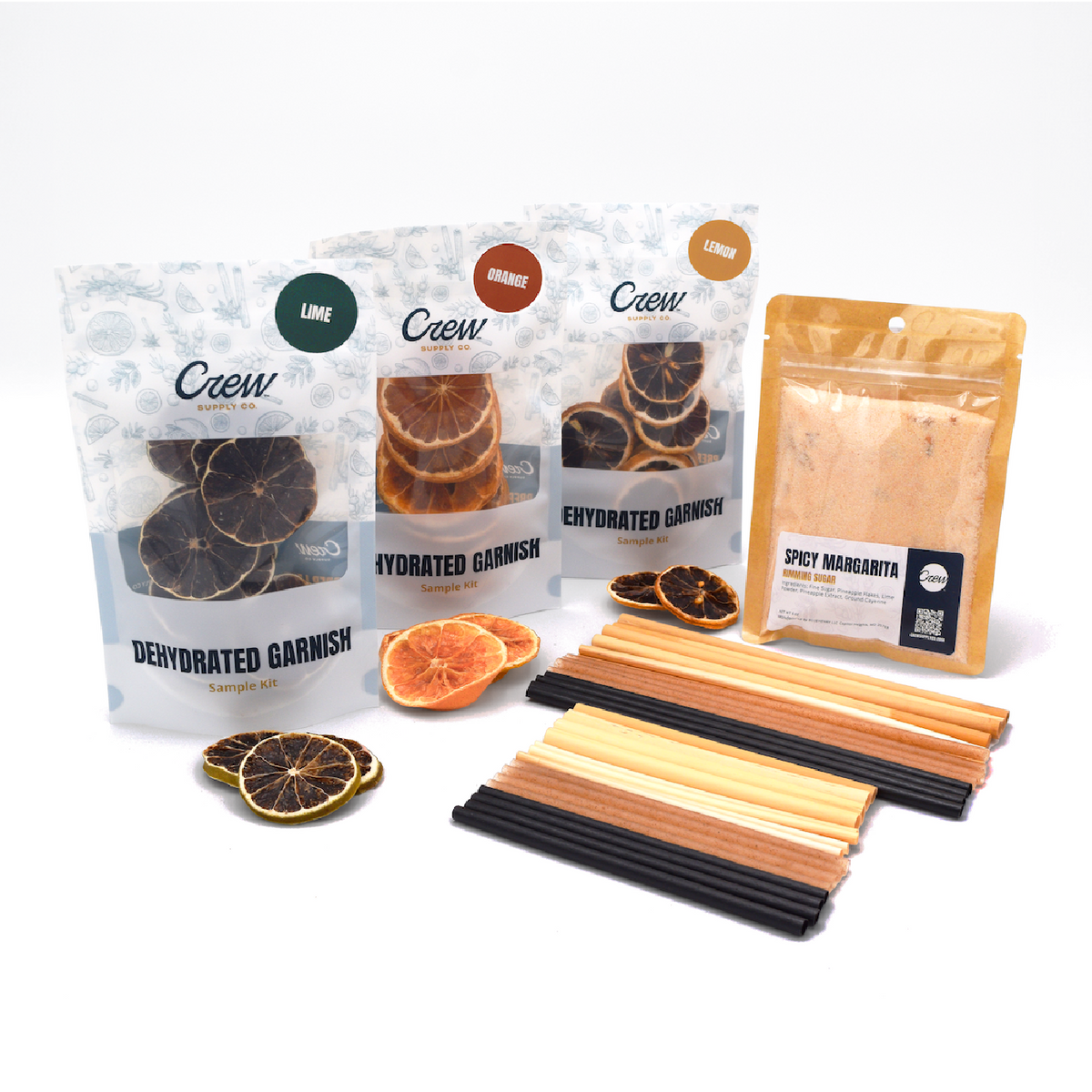 Dry Goods Sampler Straws, Cocktail Rimmers & Garnishes — Crew Supply Co.