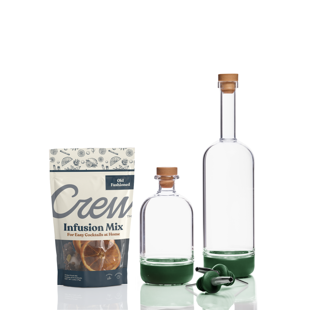Old Fashioned cocktail kit in green | Crew® Barware