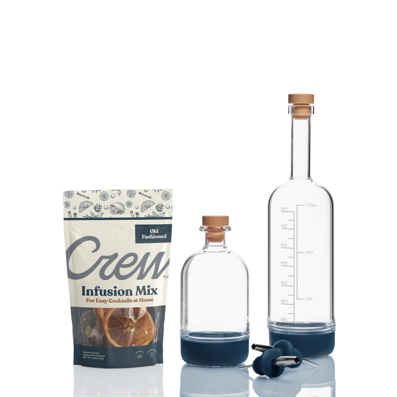 Old Fashioned cocktail kit in blue | Crew® Barware