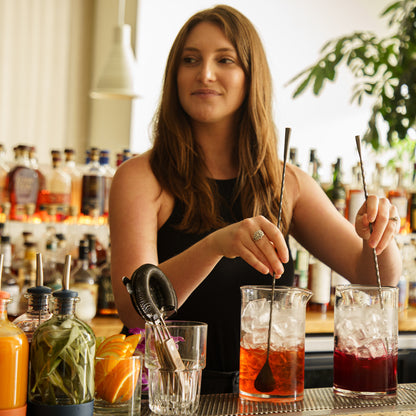 Bartender Double Stirring Cocktails
